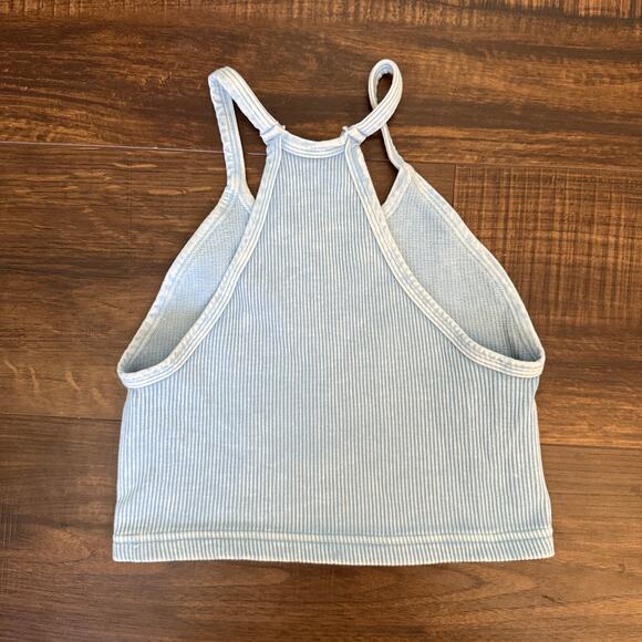 Free People Intimately Pale Light Blue Ribbed Crop Top Bra Bralette - xs /s - Picture 4 of 6